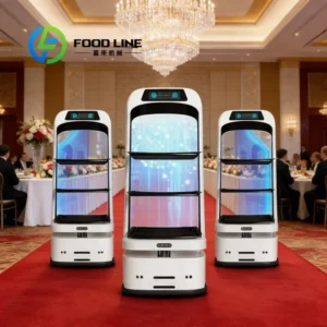 customize Commercial Food Delivery Robot 1.5m/s High Speed 30 Tray Capacity Automatic Elevator Calling System