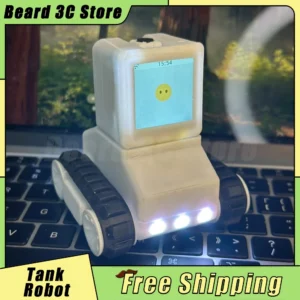 Xiaozhi AI Cyber Tank Robot ESP32 DIY 3D Printing Robot Pet Voice Control AI Dialogue Voiceprint Recognition Companion Kid Gifts