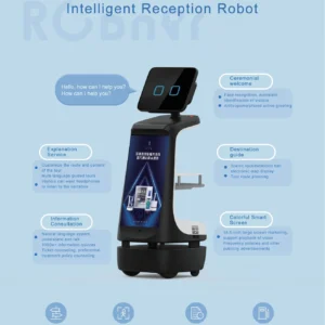 Intelligent Commercial Reception Robot for Supermarket Advertising Autonomous Chat with Charging Station