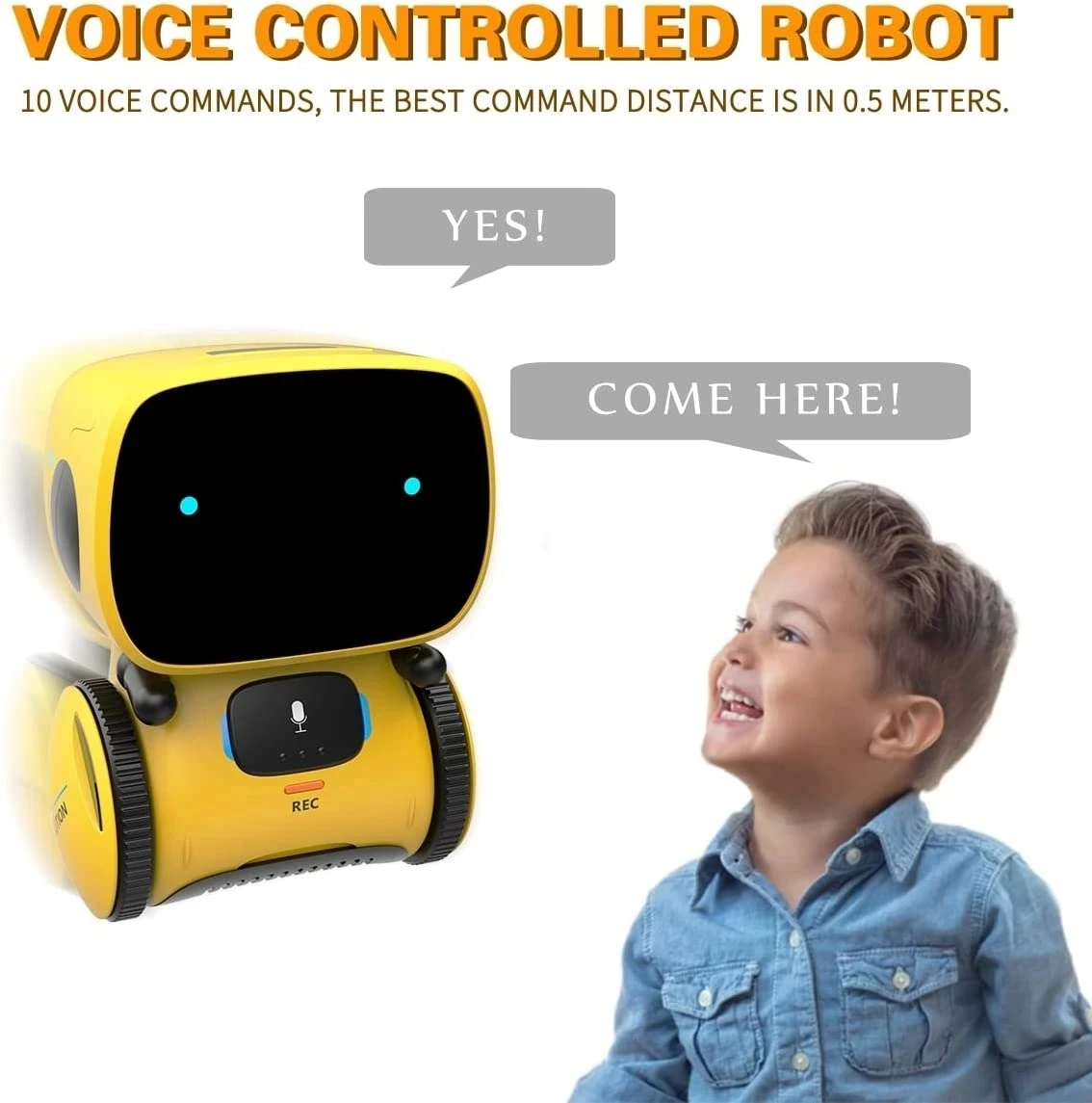 Emo Robot Smart Robots Dance Voice Command Sensor, Singing, Dancing, Repeating Robot Toy for Kids Boys and Girls Talkking Robots - Image 4