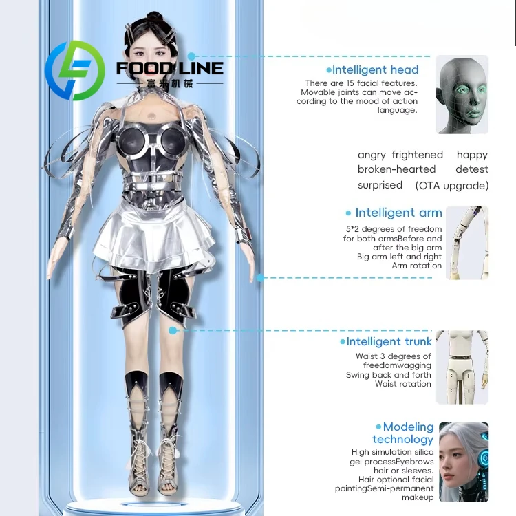 Bionic Humanoid Robot Beauty Skin Rich Expression Body Movements Front Desk Reception Robot - Image 4