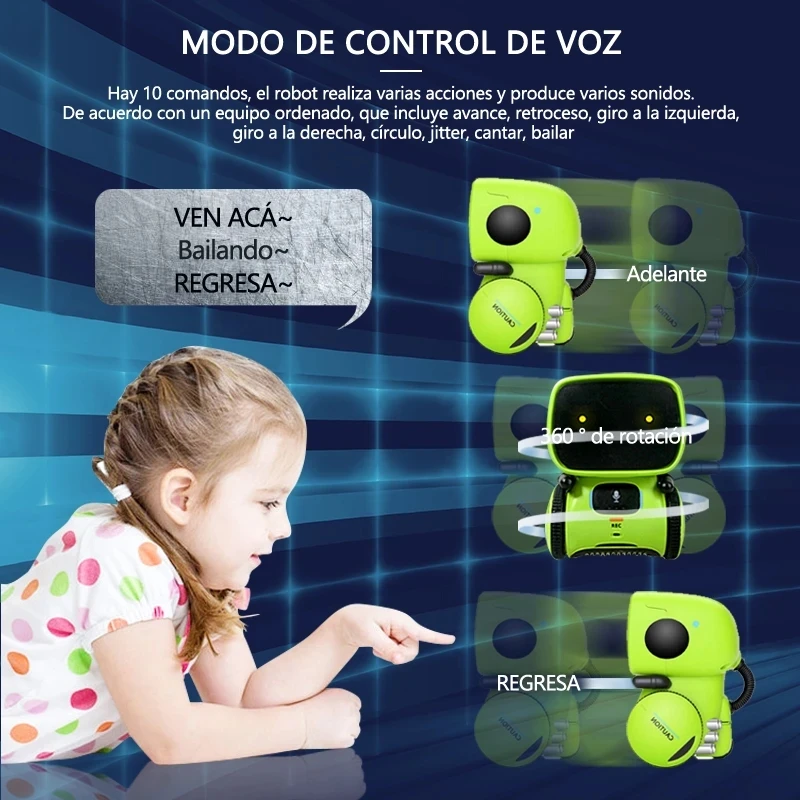 Emo Robot Smart Robots Dance Voice Command Sensor, Singing, Dancing, Repeating Robot Toy for Kids Boys and Girls Talkking Robots - Image 3