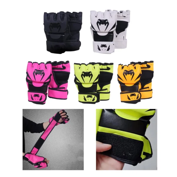 Mma Gloves Sparring Gear PU Leather Pressure Resistant Waterproof Kickboxing Gloves for Unisex Adult Women Men Workout - Image 3