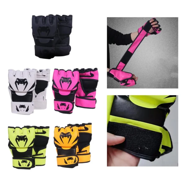 Mma Gloves Sparring Gear PU Leather Pressure Resistant Waterproof Kickboxing Gloves for Unisex Adult Women Men Workout - Image 4