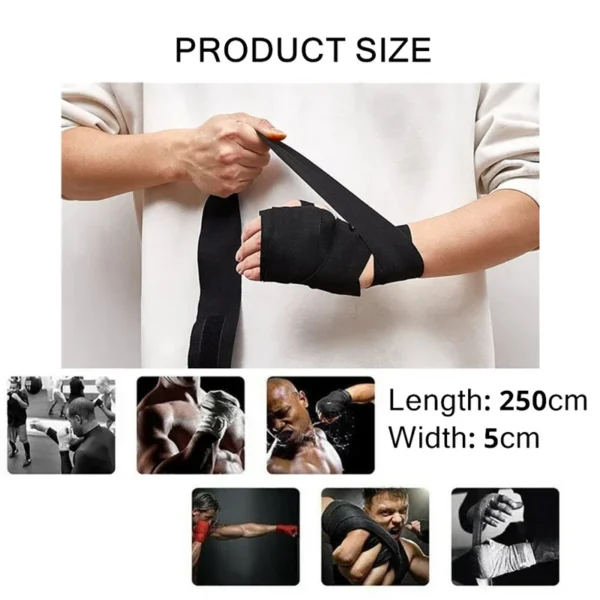 2 Rolls 2.5M Cotton Boxing Bandage Sports Strap Sanda Gauntlets MMA Hand Gloves Wraps Belt Wraps Bandage For Competition - Image 2