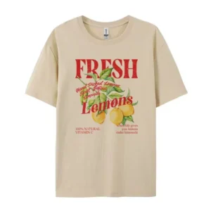 Plus Size Women Tshirt Botanical Lemon Printed Women's Tops Vintage Aesthetic Citrus Fruit Graphic Tees Cute Short Sleeve Tops - Image 3
