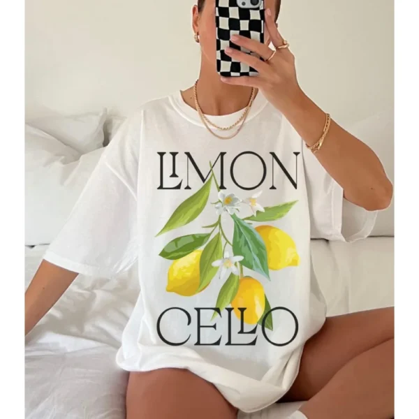Limoncello Shirt Lemon Fruit Print Tshirt Aesthetic Yellow Citrus Tees Lemonade Summer Clothes Trendy Italian Vacation Tees