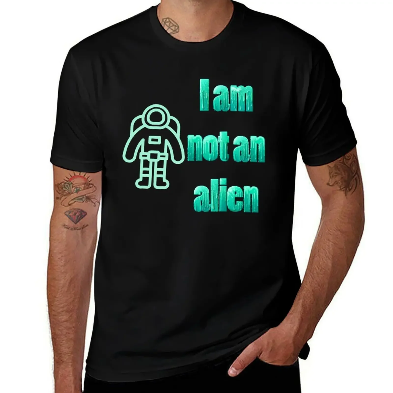 Funny quote; I am not an alien minty T-Shirt cute clothes Louboutins topping mens graphic t-shirts