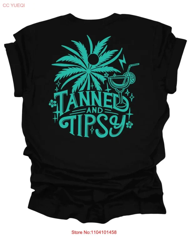 Trenz Shirt Company Womens Mint Print Tan Tipsy Palm Tree Short Sleeve T-Shirt