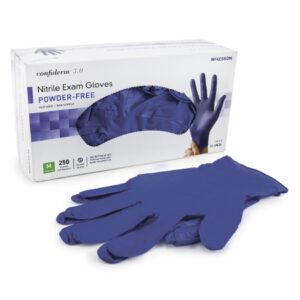 Exam Glove McKesson Confiderm® 3.0 Medium NonSterile Nitrile Standard Cuff Length Textured Fingertips Blue Not Chemo Approved 957802 – 14-6N34 957802 – 14-6N34