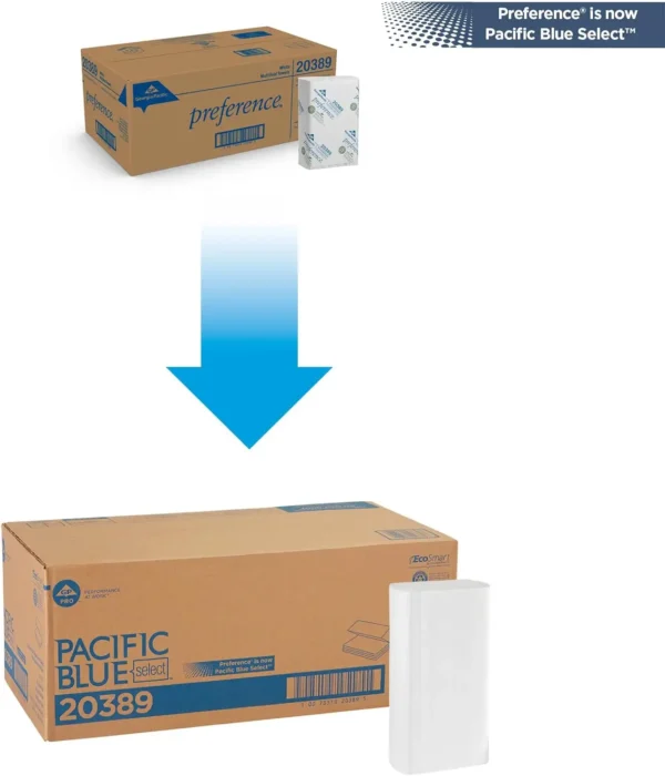 Pacific Blue Select Multifold Paper Towels by GP PRO (Georgia-Pacific), 20389, 250 Paper Towels Per Pack, 16 Packs Per Case - Image 2