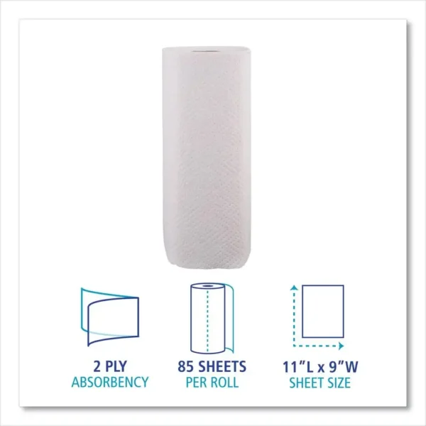 Kitchen Roll Towel 30 Rolls 2-ply 85 Sheets White General Cleaning Bathroom Office Industrial Settings Embossed Paper Towel - Image 3