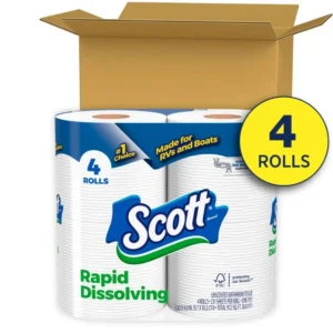 Rapid-Dissolving Toilet Paper for RVs & Boats, 4 Double