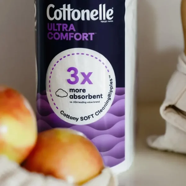 Ultra Comfort 2-Ply Toilet Paper Mega Rolls 30 Rolls 7320 Sheets Clog-Free Dissolving Unscented Soft CleaningRipples Absorbent - Image 4