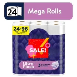 24 Extra-Jumbo Rolls of 3-Ply Toilet Paper, Soft and Absorbent, Suitable for Home Storage, Suitable for Bathroom