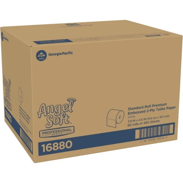 Angel Soft Toilet Paper, 16880, Bulk Case of 80 Rolls, 450 Sheets Per Roll, Individually Wrapped, 2-Ply Soft and Strong Toilet - Image 3
