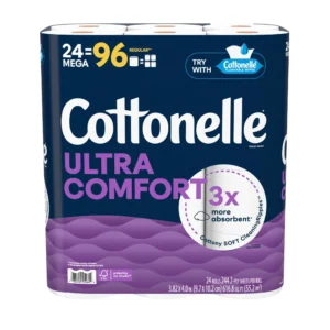 Ultra Comfort Toilet Paper, Soft Toilet Tissue, 24 Mega Rolls