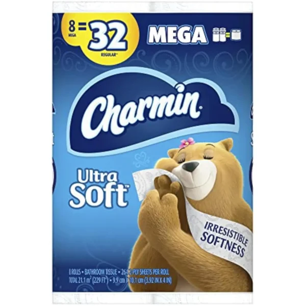 Ultra Soft 2-Ply Mega Roll Toilet Paper, 264 Sheets Per Roll, 8 Rolls Per Pack, Case Of 3 packs - Image 2