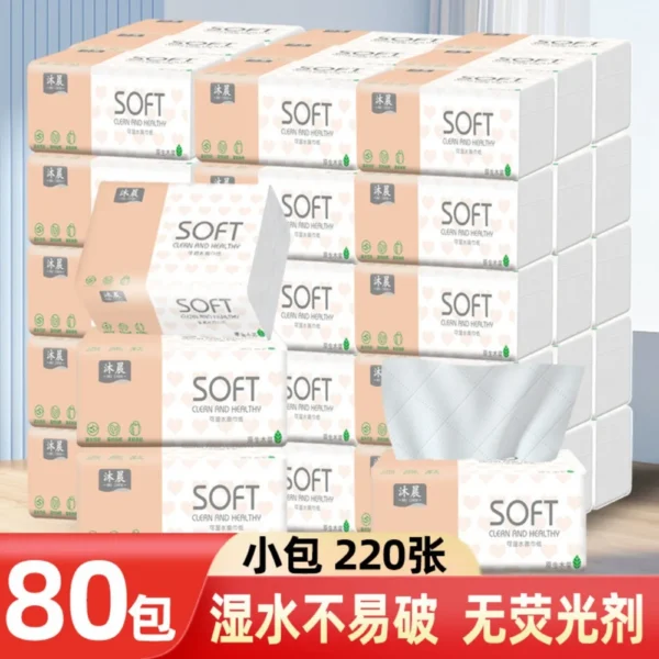 400 Sheets of Tissue Paper Household Wipes Toilet Paper Napkins Full Box of Facial Tissues Toilet Paper - Image 5
