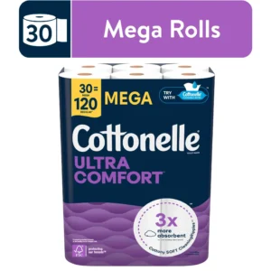 2025 USA Ultra Comfort Toilet Paper, Soft Toilet Tissue, 30 Mega Rolls 244 sheets per roll (771.00 square feet total)