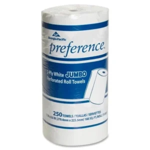 8.80x11 2-Ply White Perforated Roll Towel 250 Sheets/Roll Office Kitchen Clinic Strong Absorbent Ideal Everyday Cleaning and
