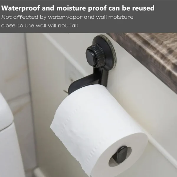 1Pcs Suction Cup Rack Adhesive Toilet Paper Holder Kitchen Roll Towel Rack Wall Mount Toilet Paper Holder Bathroom Accessories - Image 2