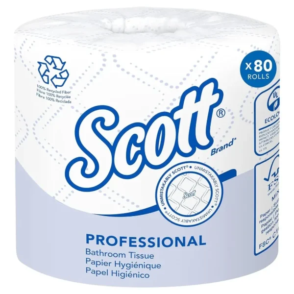 100% Recycled Fiber Standard Roll Bulk Toilet Paper (13217), 2-Ply, Elevated Design, White, Individually Wrap