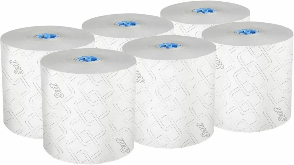 Professional Hard Roll Paper Scott Pro Dispensers Cleaning Towel, 7.50" x 1150 ft, White,Blue 6 Count