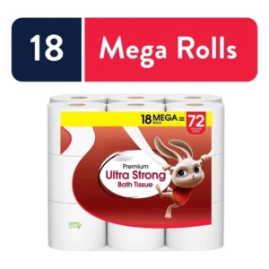 18 Mega Rolls, Ultra Strong 2-Ply Toilet Paper