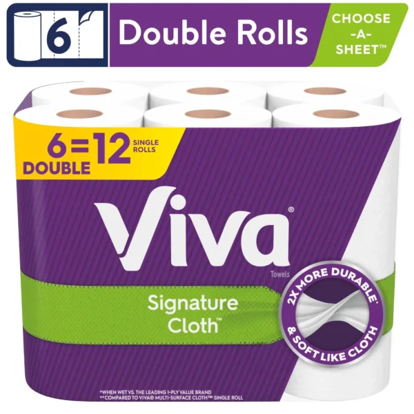 Signature Cloth Paper Towels 6 Double Rolls As Soft and Strong As Cloth As Clean Cloth Can Complete Any Cleaning Job