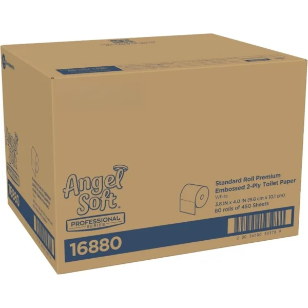 Angel Soft Toilet Paper, 16880, Bulk Case of 80 Rolls, 450 Sheets Per Roll, Individually Wrapped - Image 3
