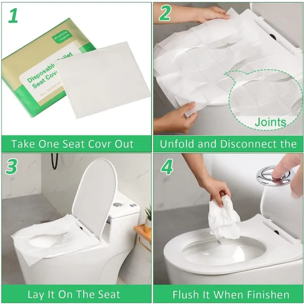 Portable Disposable Toilet Seat Cover Travel Camping Hotel Bathroom Accessories Degradable Waterproof Soluble Water Toilet Mats - Image 4