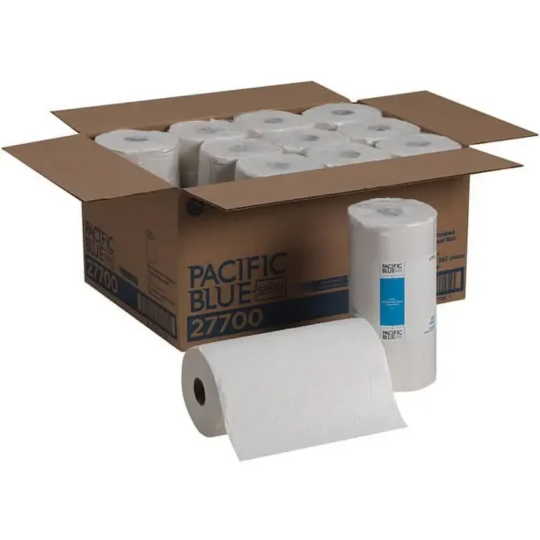 8.80x11 2-Ply White Perforated Roll Towel 250 Sheets/Roll Office Kitchen Clinic Strong Absorbent Ideal Everyday Cleaning and - Image 2