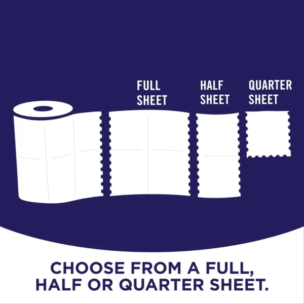 Sparkle Tear-a-Square Paper Towels, White, 24 Double Rolls, Customizable Sheet Size Paper Towel - Image 3
