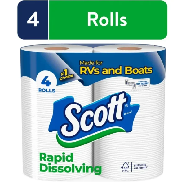 Rapid-Dissolving Toilet Paper for RVs & Boats, 4 Double - Image 2