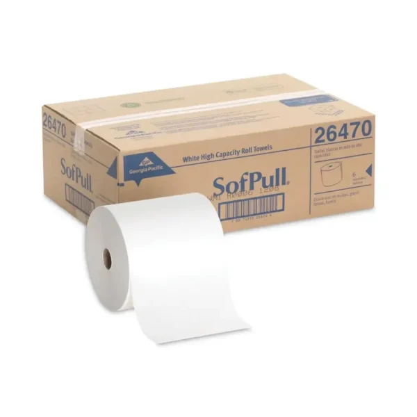 Strong Absorbent White Paper Towel Roll 1 Ply 6 Rolls/Carton USDA Certified Biobased Multipurpose Cleaning Towel - Image 4