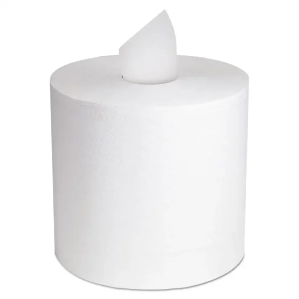 Center-Pull 2-Ply White Paper Towel Rolls 600 Sheets/Roll Pack of 6 Durable & Absorbent Eco-Friendly Ideal Restrooms & Cleaning