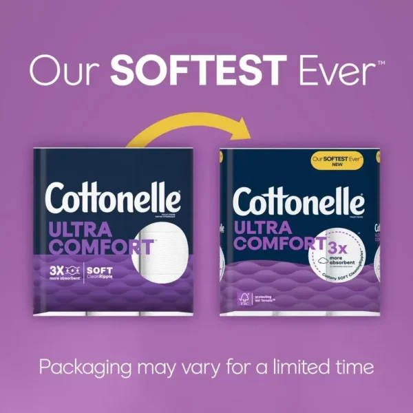 Ultra Comfort 2-Ply Toilet Paper Mega Rolls 30 Rolls 7320 Sheets Clog-Free Dissolving Unscented Soft CleaningRipples Absorbent - Image 2
