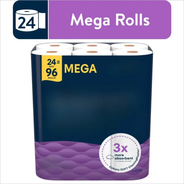 Toilet Paper, 24 rolls (24 rolls = 96 rolls of regular paper), 244 sheets per roll - Image 2