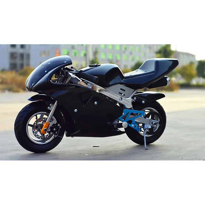 KAWOSEN 2 Stroke Pull Start 49CC Motorcycle Mini Pocket 120kg Load Bike 2 Wheel Adult Children Motor Multi-Color CAMM01-BLACK - Image 2