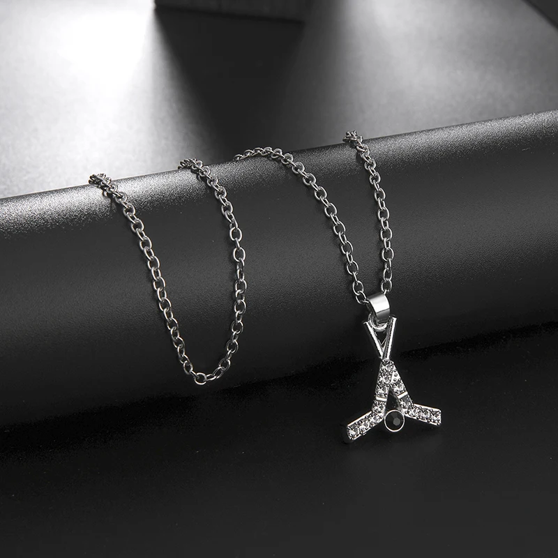 Teamer Clear Crystal Hockey Stick Pendant Necklace for Woman Men Adjustable Chain Fashion Sport Charms Silver Color Jewelry Gift - Image 3