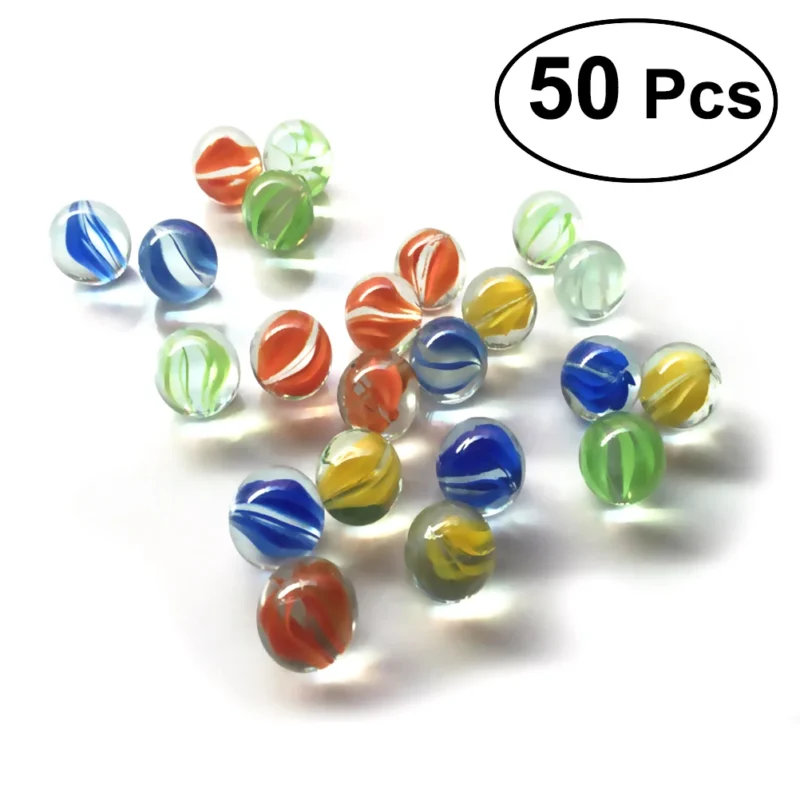 50PCS 14-16mm Colorful Glass Marbles Kids Marble Run Game Marble Solitaire Toy Accs Vase Filler&amp Fish Tank Home Decor