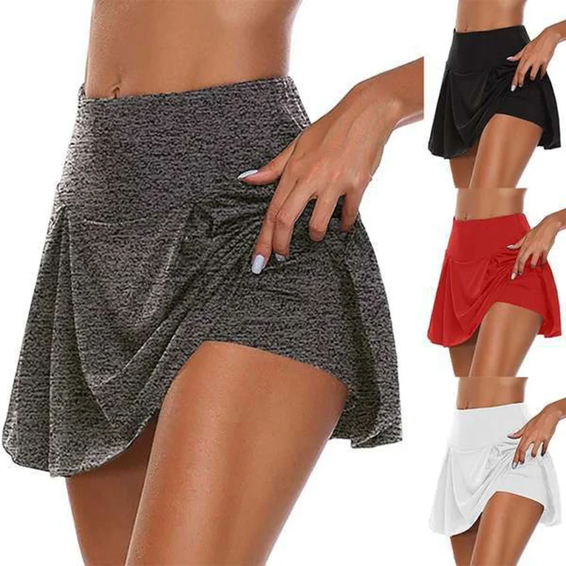 2023 Summer Women Sports Tennis Dance Fitness Short Skirts Quick Drying Solid Female Lining High Waist Mini Golf Sporting Skirts