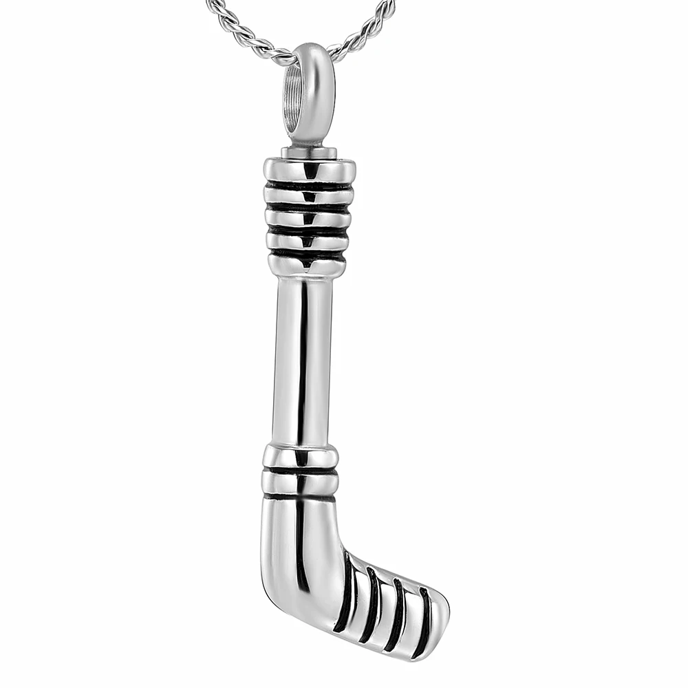 K9347 Hockey Stick Cremation Jewelry for Ashes Pendant Holder Urns Pet/Human Stainless Steel Memorial Necklace for Men/Women - Image 2
