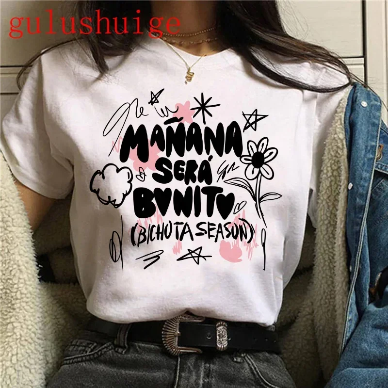 Y2k 90s Manana Sera Bonito Bichota Karol G T Shirt Women Short Sleeve Woman Graphic T Shirts O Neck Tee Trendy Clothing