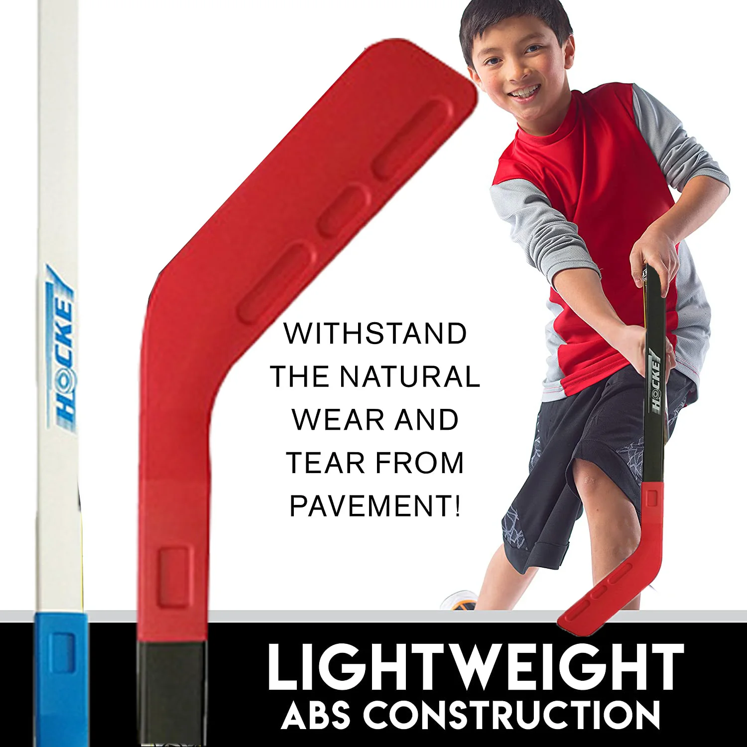 A Set Children's Toy Pulley Ice Hockey 72CM Plastic Hockey Stick Children's Outdoor Sports Toy Hockey Stick - Image 4