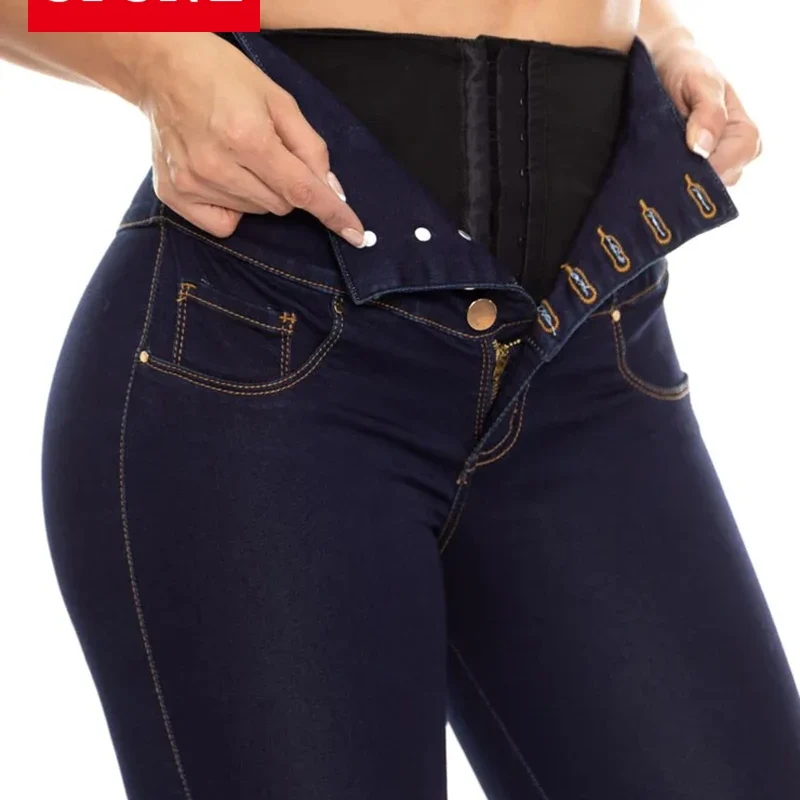 kf-S2353342423814de4917fb92537b772a2W-Colombian-Butt-Lift-High-Waist-Jeans-With-Internal-Girdle-Flatten-Your-Tummy-Control-Your-Legs-Navy Colombian Butt Lift High Waist Jeans With Internal Girdle Flatten Your Tummy Control Your Legs Navy High Waist Lift Jeans