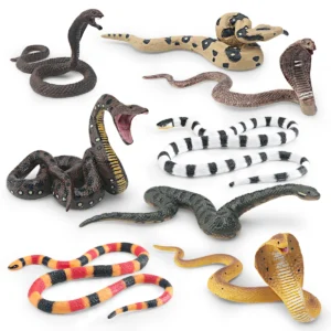 Juguete de adorno decorativo cognitivo para niños, reptil salvaje simulado, cobra, pitón, pitón del bosque verde, serpiente de coral
