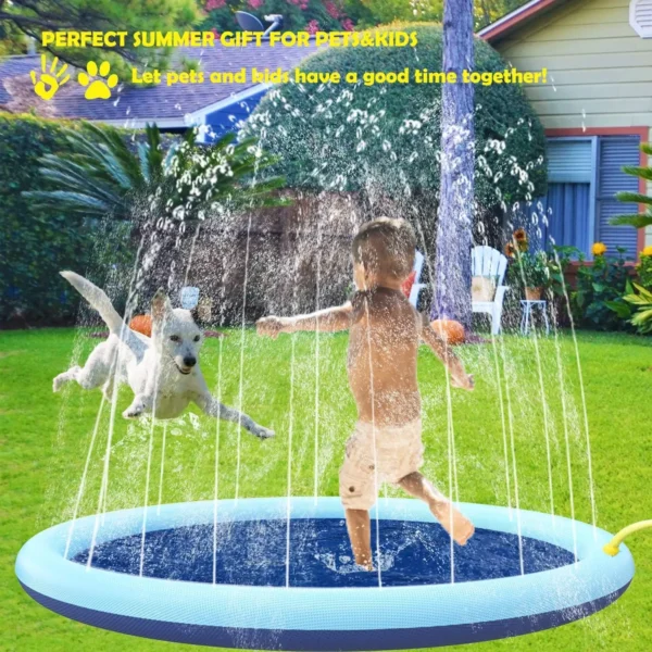 Alfombrilla antideslizante para salpicaduras de mascotas, estera rociadora de agua para piscina de perros y niños, juego de cadera al aire libre, 100/150/200cm - Image 2