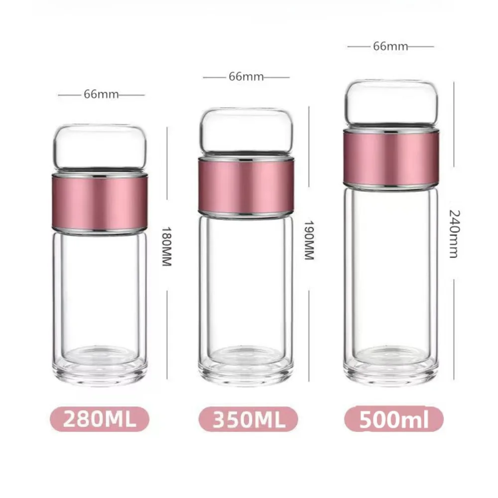 500ML Tea Water Bottle High Borosilicate Glass Double Layer Tea Water Cup Infuser Tumbler Drinkware Water Bottle With Tea Filter - Image 6